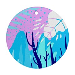 Aquatic Surface Patterns Round Ornament (two Sides)