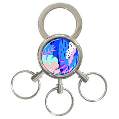 Aquatic Surface Patterns 3-Ring Key Chain