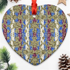 Ornament Striped Textured Colored Pattern Ornament (heart) by dflcprintsclothing