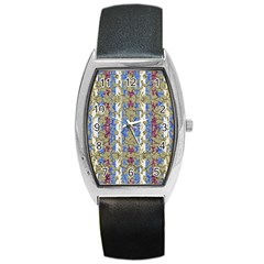 Ornament Striped Textured Colored Pattern Barrel Style Metal Watch by dflcprintsclothing