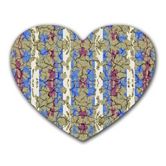 Ornament Striped Textured Colored Pattern Heart Mousepads by dflcprintsclothing