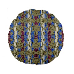 Ornament Striped Textured Colored Pattern Standard 15  Premium Round Cushions by dflcprintsclothing