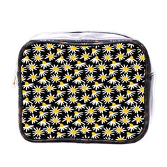 White Floral Love Mini Toiletries Bag (one Side) by designsbymallika