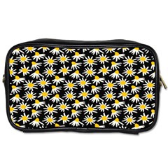 White Floral Love Toiletries Bag (one Side) by designsbymallika