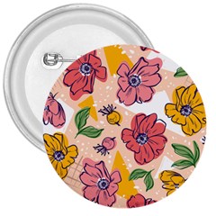 Cartoon Flowers 3  Buttons by designsbymallika