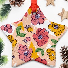 Cartoon Flowers Ornament (star) by designsbymallika