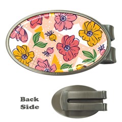 Cartoon Flowers Money Clips (oval)  by designsbymallika