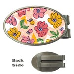 Cartoon Flowers Money Clips (Oval)  Front