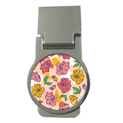 Cartoon Flowers Money Clips (round)  by designsbymallika