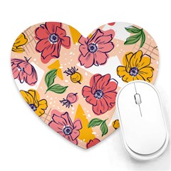 Cartoon Flowers Heart Mousepads by designsbymallika