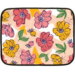 Cartoon Flowers Fleece Blanket (mini) by designsbymallika