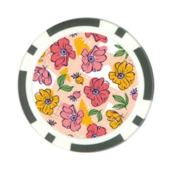 Cartoon Flowers Poker Chip Card Guard (10 Pack) by designsbymallika