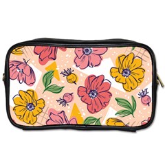 Cartoon Flowers Toiletries Bag (two Sides) by designsbymallika