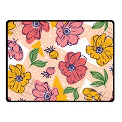 Cartoon Flowers Fleece Blanket (small) by designsbymallika