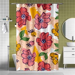 Cartoon Flowers Shower Curtain 48  X 72  (small)  by designsbymallika