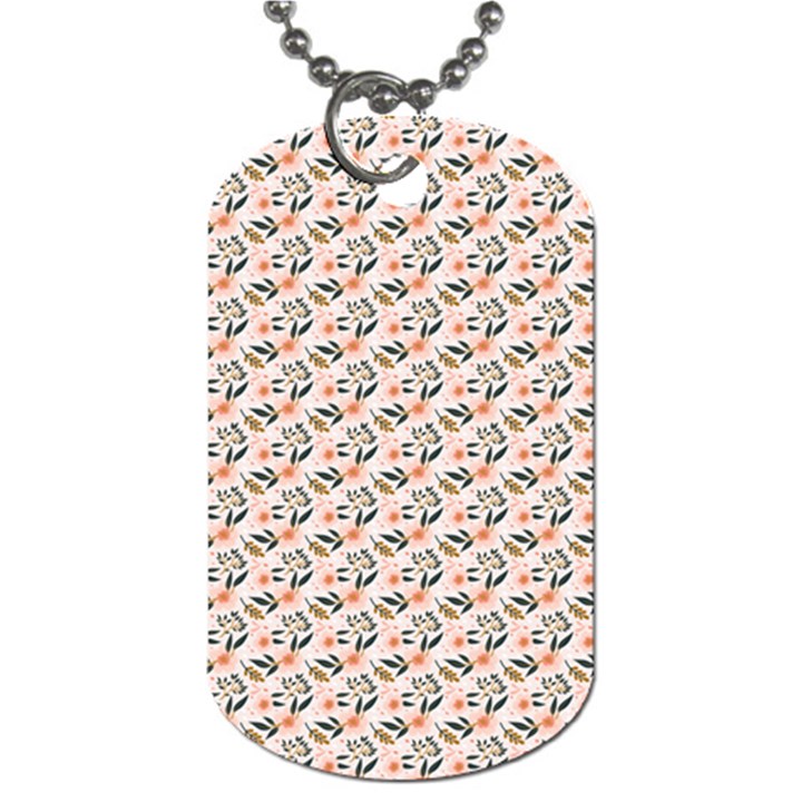 Pink Floral Love Dog Tag (Two Sides)