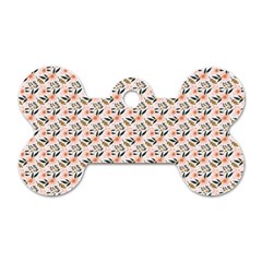 Pink Floral Love Dog Tag Bone (one Side) by designsbymallika