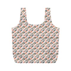 Pink Floral Love Full Print Recycle Bag (m) by designsbymallika