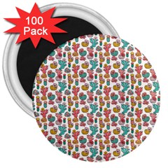 Cactus Love 3  Magnets (100 Pack) by designsbymallika