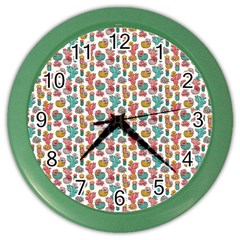 Cactus Love Color Wall Clock by designsbymallika