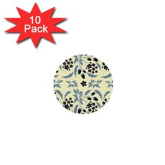 Folk Flowers Art Pattern Floral  Surface Design  Seamless Pattern 1  Mini Buttons (10 Pack)  by Eskimos