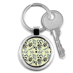 Folk Flowers Art Pattern Floral  Surface Design  Seamless Pattern Key Chain (round) by Eskimos