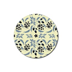 Folk Flowers Art Pattern Floral  Surface Design  Seamless Pattern Rubber Coaster (round)  by Eskimos