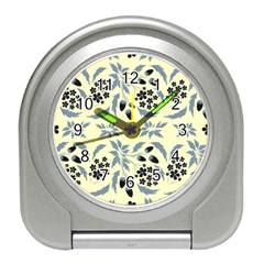 Folk Flowers Art Pattern Floral  Surface Design  Seamless Pattern Travel Alarm Clock by Eskimos