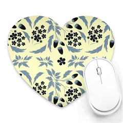 Folk Flowers Art Pattern Floral  Surface Design  Seamless Pattern Heart Mousepads by Eskimos