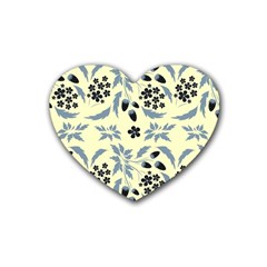 Folk Flowers Art Pattern Floral  Surface Design  Seamless Pattern Heart Coaster (4 Pack)  by Eskimos