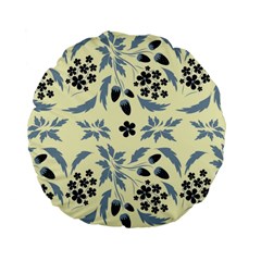 Folk Flowers Art Pattern Floral  Surface Design  Seamless Pattern Standard 15  Premium Round Cushions by Eskimos