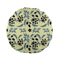 Folk Flowers Art Pattern Floral  Surface Design  Seamless Pattern Standard 15  Premium Flano Round Cushions by Eskimos