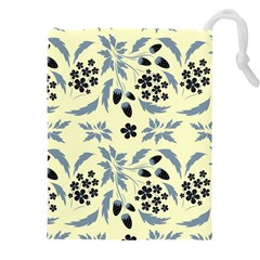 Folk Flowers Art Pattern Floral  Surface Design  Seamless Pattern Drawstring Pouch (5xl) by Eskimos