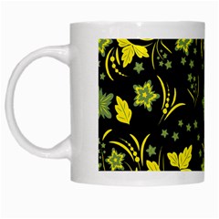 Folk Flowers Art Pattern Floral  Surface Design  Seamless Pattern White Mugs by Eskimos