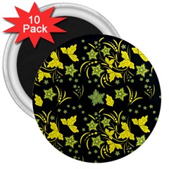 Folk Flowers Art Pattern Floral  Surface Design  Seamless Pattern 3  Magnets (10 Pack)  by Eskimos