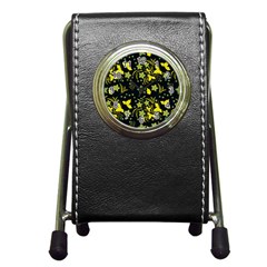 Folk Flowers Art Pattern Floral  Surface Design  Seamless Pattern Pen Holder Desk Clock by Eskimos