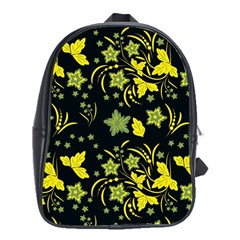 Folk Flowers Art Pattern Floral  Surface Design  Seamless Pattern School Bag (xl) by Eskimos