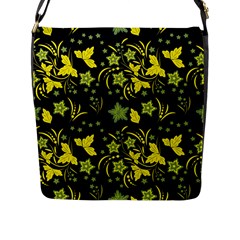 Folk Flowers Art Pattern Floral  Surface Design  Seamless Pattern Flap Closure Messenger Bag (l) by Eskimos