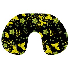 Folk Flowers Art Pattern Floral  Surface Design  Seamless Pattern Travel Neck Pillow by Eskimos