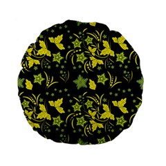 Folk Flowers Art Pattern Floral  Surface Design  Seamless Pattern Standard 15  Premium Flano Round Cushions by Eskimos