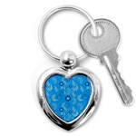 Folk flowers art pattern Floral  surface design  Seamless pattern Key Chain (Heart) Front