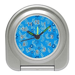 Folk Flowers Art Pattern Floral  Surface Design  Seamless Pattern Travel Alarm Clock by Eskimos