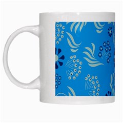 Folk Flowers Art Pattern Floral  Surface Design  Seamless Pattern White Mugs by Eskimos