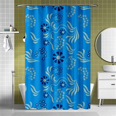 Folk Flowers Art Pattern Floral  Surface Design  Seamless Pattern Shower Curtain 48  X 72  (small)  by Eskimos