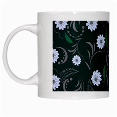 Folk Flowers Art Pattern Floral  Surface Design  Seamless Pattern White Mugs by Eskimos