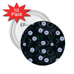 Folk Flowers Art Pattern Floral  Surface Design  Seamless Pattern 2 25  Buttons (10 Pack)  by Eskimos