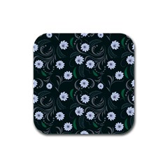 Folk Flowers Art Pattern Floral  Surface Design  Seamless Pattern Rubber Square Coaster (4 Pack)  by Eskimos