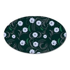 Folk Flowers Art Pattern Floral  Surface Design  Seamless Pattern Oval Magnet by Eskimos