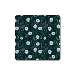 Folk Flowers Art Pattern Floral  Surface Design  Seamless Pattern Square Magnet by Eskimos