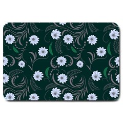 Folk Flowers Art Pattern Floral  Surface Design  Seamless Pattern Large Doormat  by Eskimos